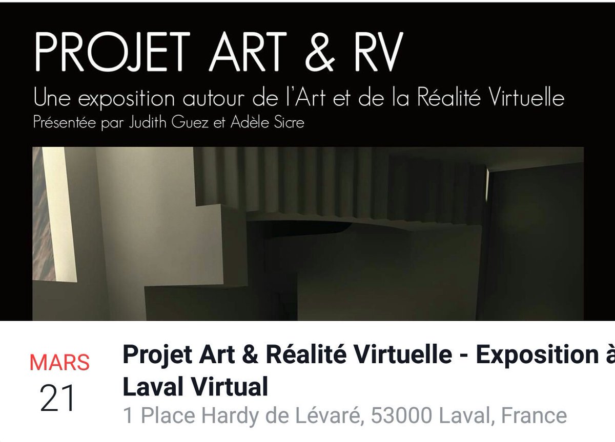 Judith_ARTVR's tweet photo. https://t.co/XwKvs5lQGU

C'est bientôt à @lavalvirtual  ! https://t.co/X2od1zBDle
