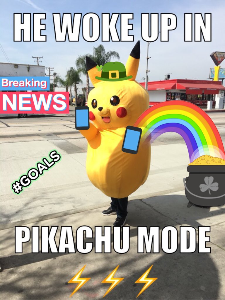 blonxie13's tweet photo. When @marceco_rick trades MY TuTu in for a Pikachu costume to drive that foot traffic in store! #MedaSquad #MarcecoNation #PikachuBeastMode https://t.co/9Jfak01Opq