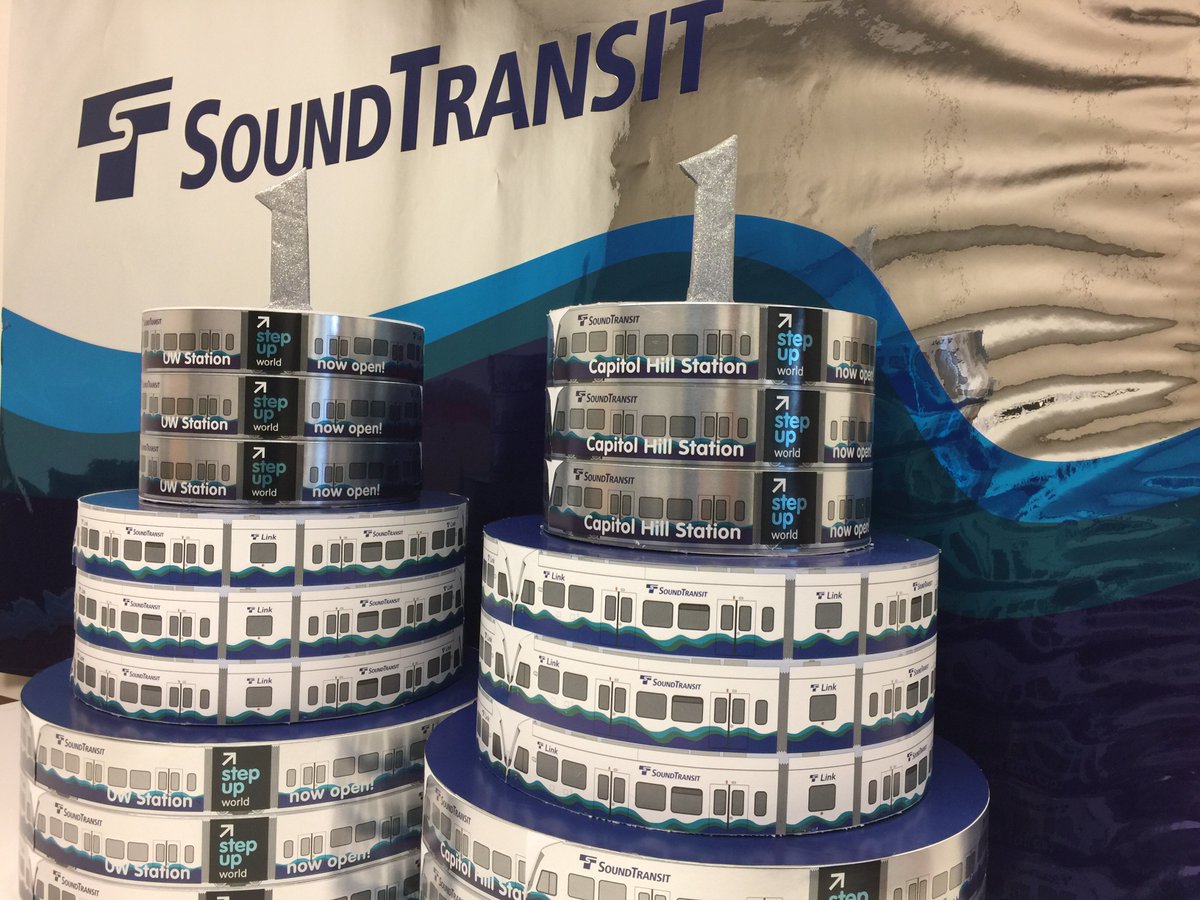 SoundTransit's tweet photo. Looking forward to celebrating the #ULink2016 first birthday with our riders at UW and Capitol Hill this afternoon! See you soon!ππ https://t.co/8u1hFW9B8z