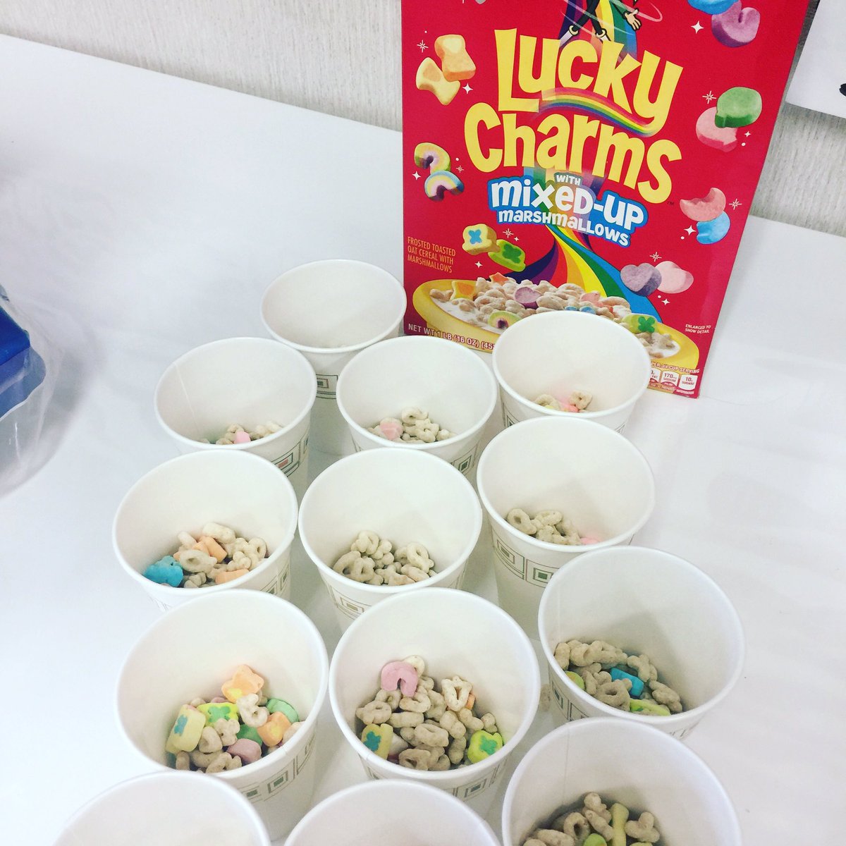 wigginseducate's tweet photo. What snack goes well with a semicolons @GetKahoot review game on today?  @luckycharms of course! #learningismagicallydeicious #mvmidde https://t.co/T5UnsQ2KKh
