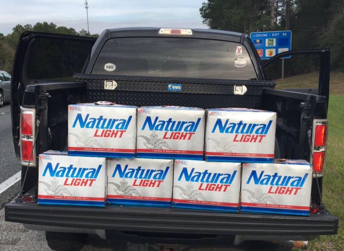 OCSOALERTS's tweet photo. If you're 19 and Destin bound for #spring break with 7 cases of beer, marijuana and an altered DL, you may not want to speed. #jail #ocso https://t.co/nHDKYFheMv