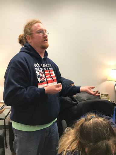 NationalADAPT's tweet photo. .@ADAPTChicago sharing their stories w/ @PeterRoskam's staff in support of #SaveMedicaid, Support #CFCO, #No2AHCA. #CripTheVote #NoAHCA #PWD https://t.co/aVZ5rr803u