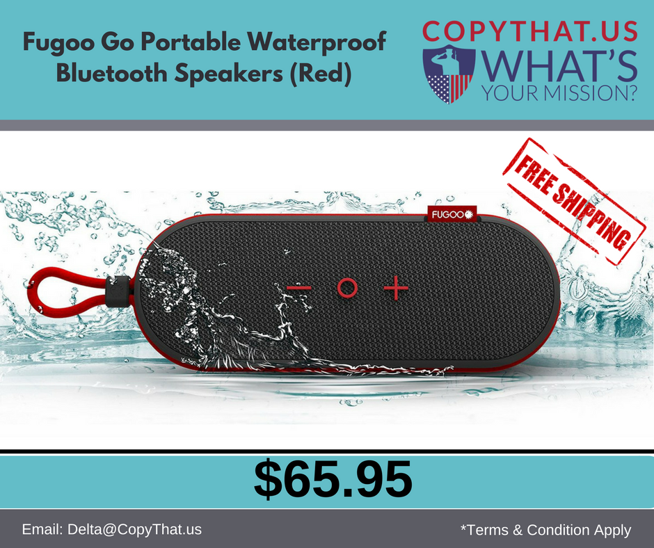 Copy_That_US's tweet photo. #Fugoo Go Portable Waterproof #BluetoothSpeakers (Red). #waterproofSpeaker #freeshipping #discount https://t.co/HM7jScdJW9 https://t.co/epDnpixMzx