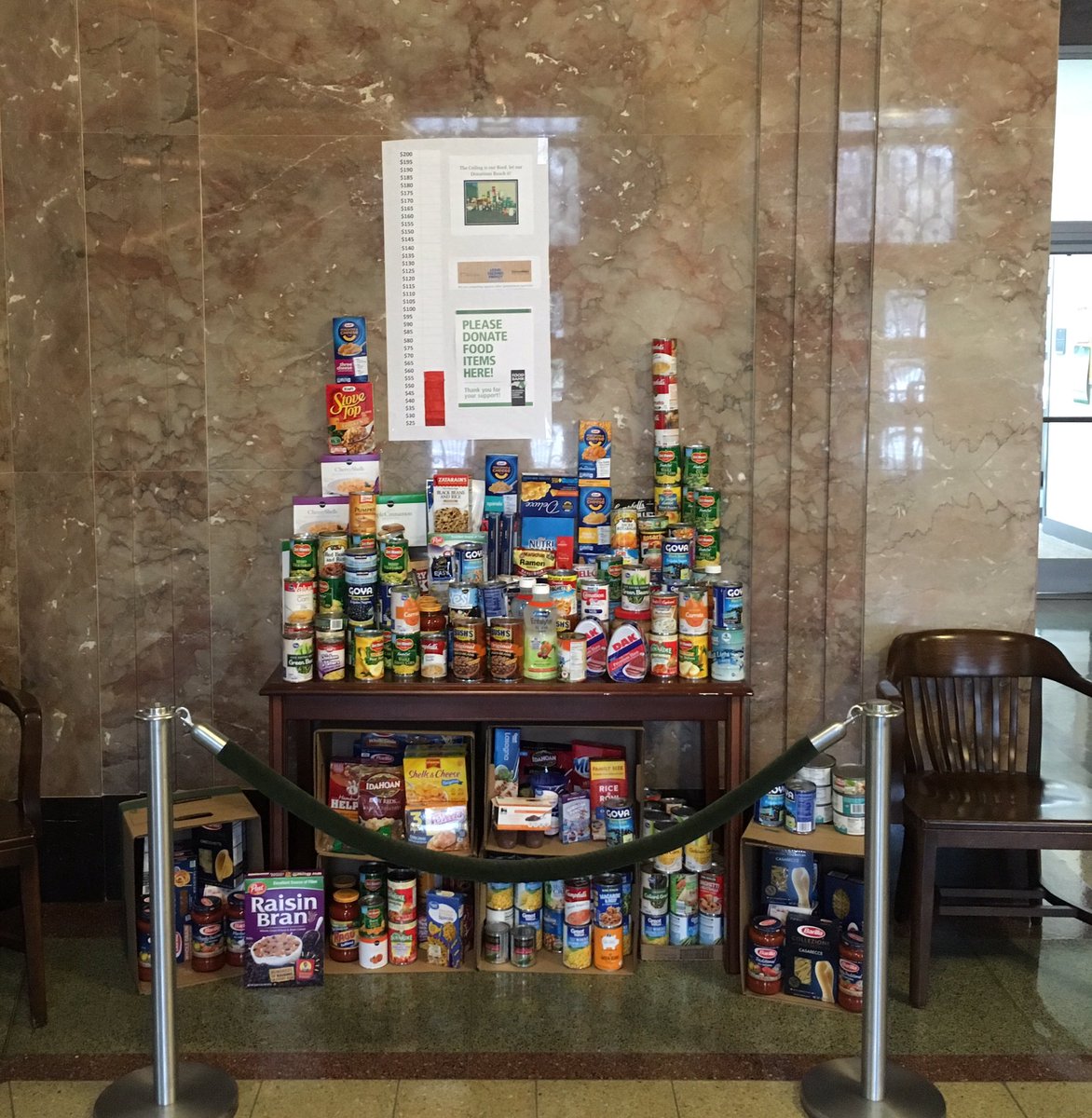 .<a href="/JoshStein_/">Josh Stein</a> team at #ncdoj is making good progress on our food wall for Legal Feeding Frenzy! <a href="/NCBAorg/">North Carolina Bar Association</a> @ncfoodbanks