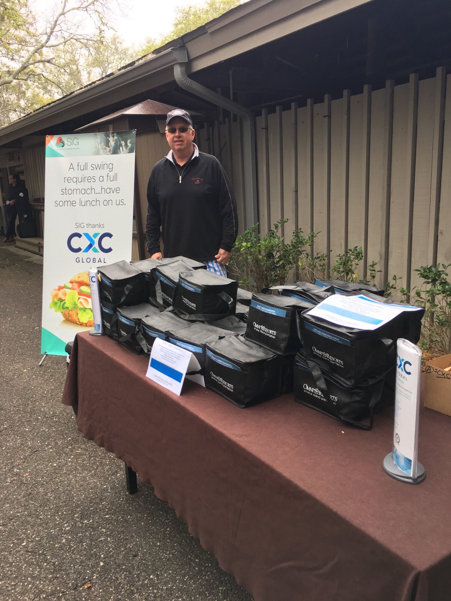 CXCGlobal's tweet photo. https://t.co/sGjE2WJv7k CXC Global were proud to sponsor #GolfDay at this week's #SIGSpring17. 'A full swing requires a full stomach'. #CWM https://t.co/24L2gkG70a