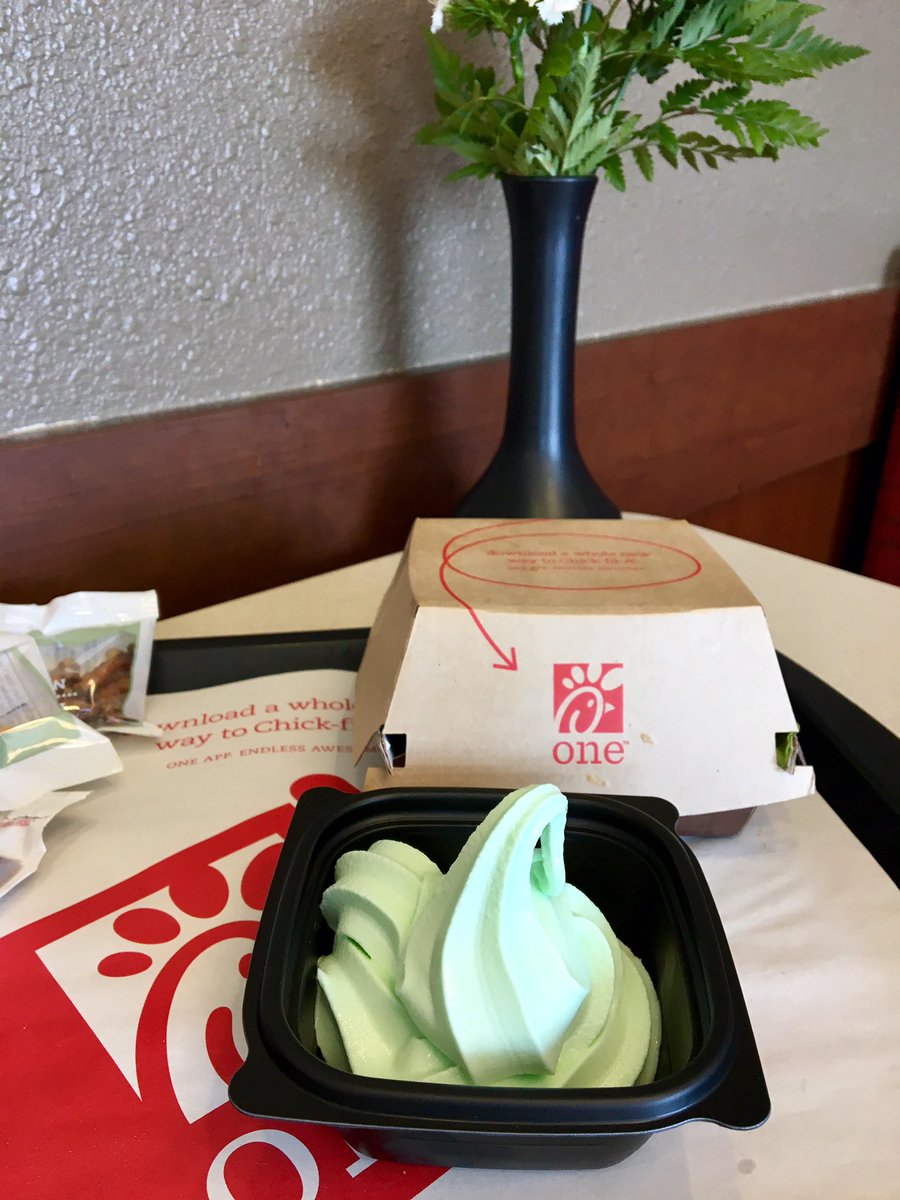 Don't forget to come by Chick-fil-A West Columbia to enjoy some delicious green ice cream! Happy St. Patty's Day! #cfa #wcola #stpattysday