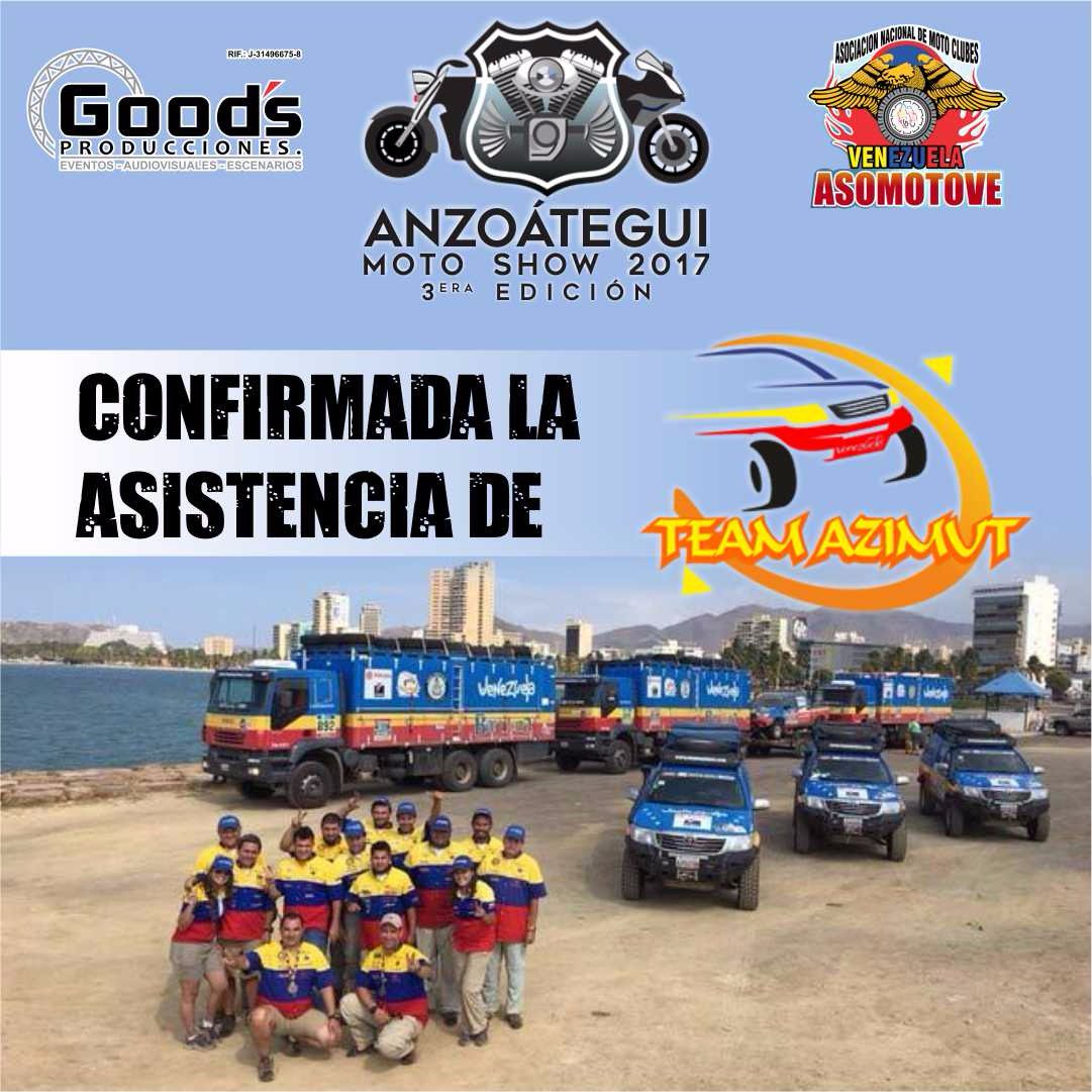 AnzMotoShow's tweet photo. Los panas de @TEAMAZIMUT llegan con sus equipos de automovilismo 4x4 al #AnzMotoShow2017 #MaximAdrenalina https://t.co/PNQka9tFPJ