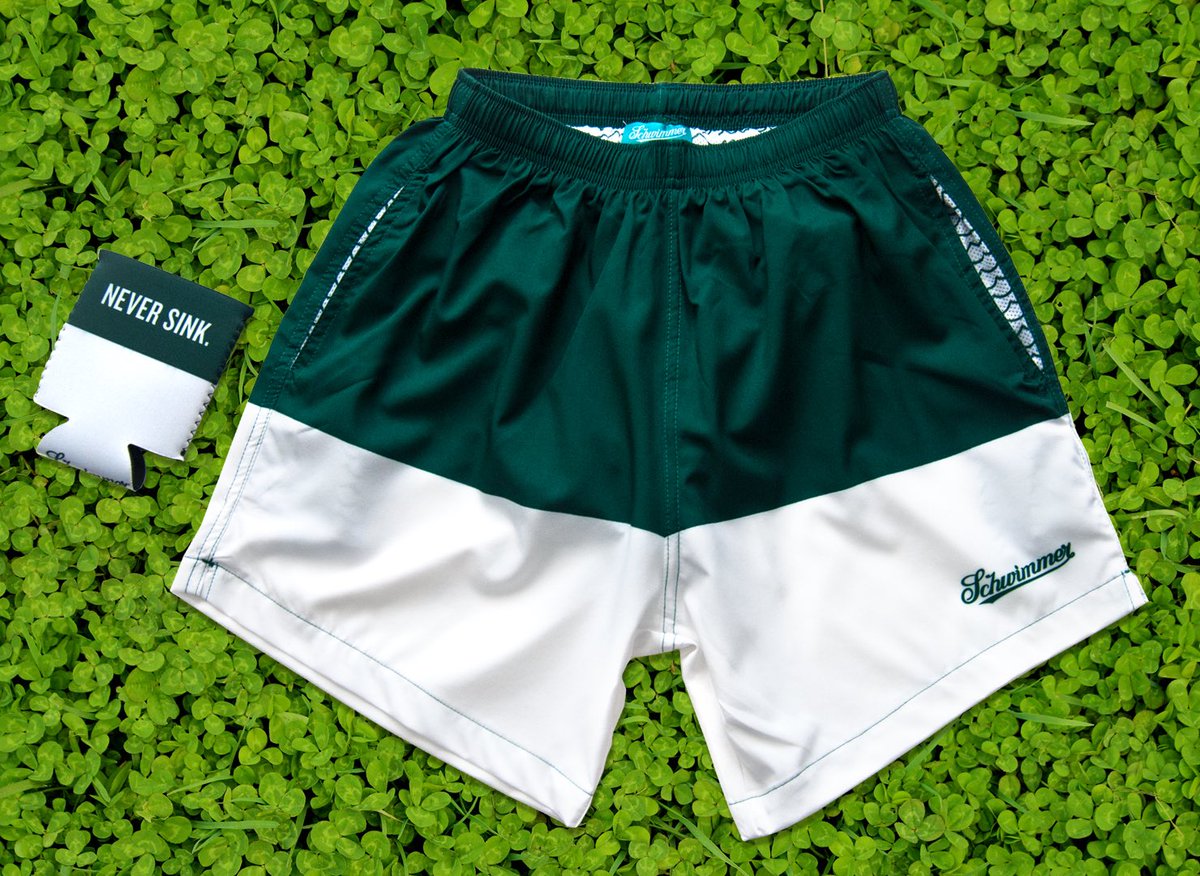 schwimtrunks's tweet photo. May the #stpatricksday vibes play ever in your favor. Time to suit up! 🏀🍀#spartans #gogreen #marchmadness #swimtrunks #neversink https://t.co/R6UV3MW9if