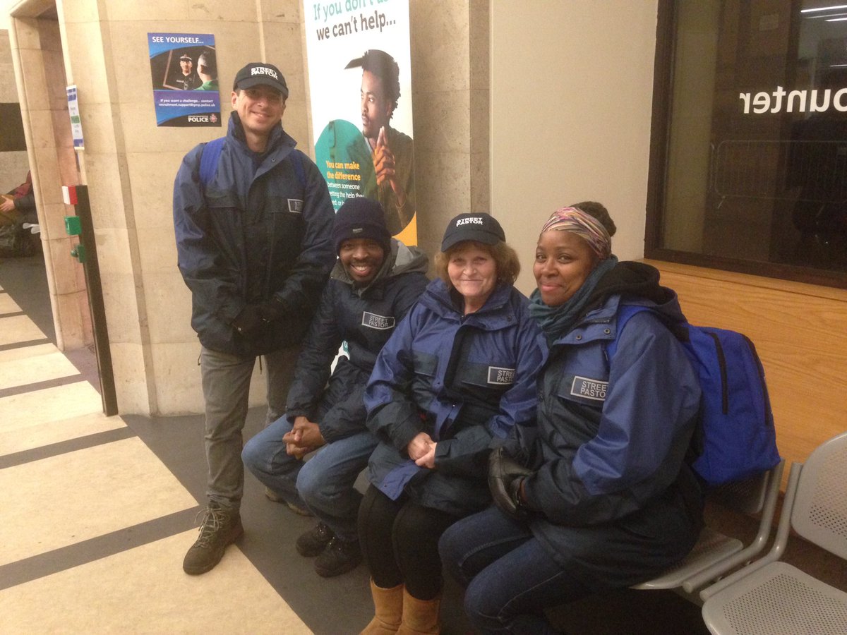 Dry &amp; smiling street pastors all briefed &amp; ready for patrol in the city centre tonight. It's a wet night but we're happy to serve