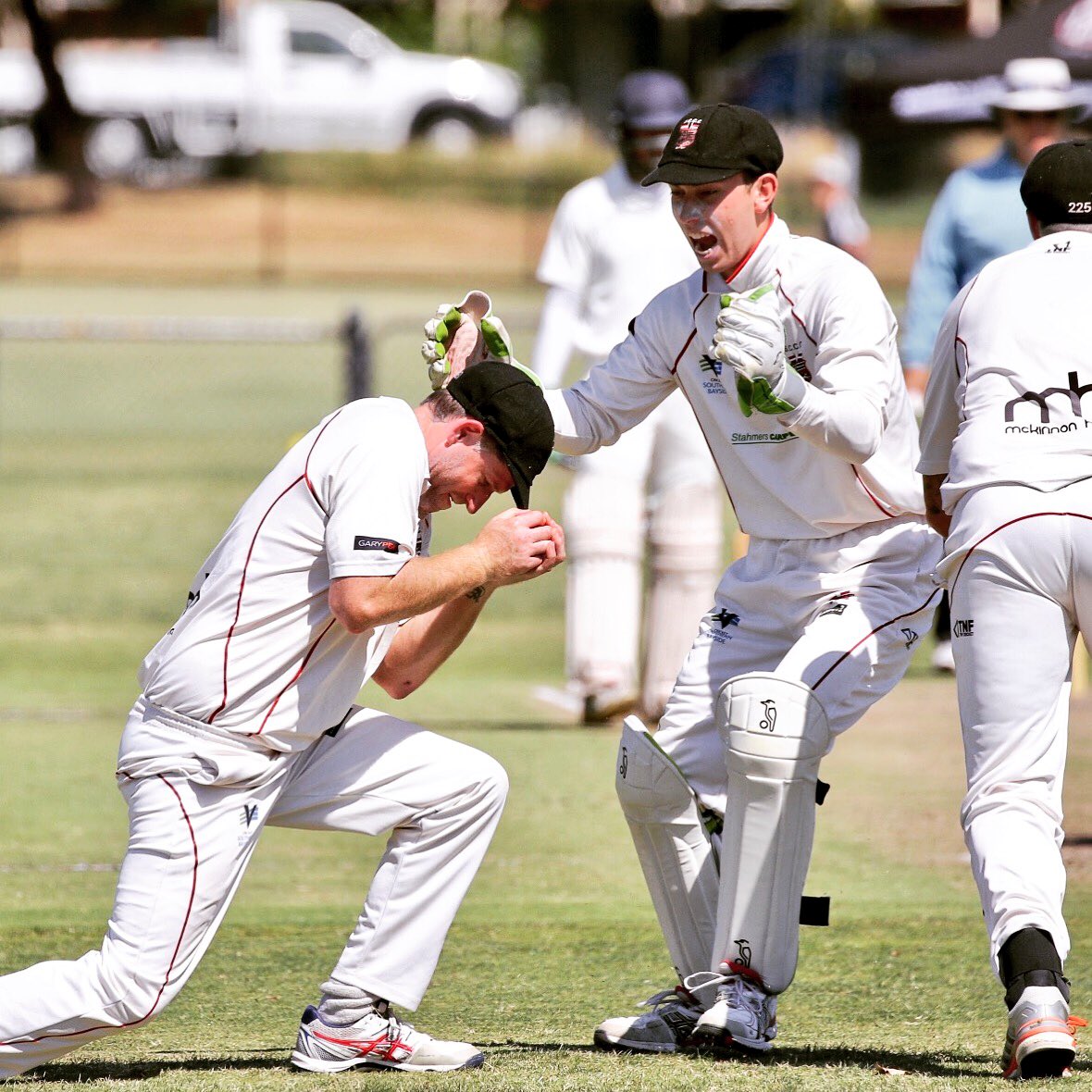 Catch at second slip for <a href="/sccc_official/">South Caulfield CC</a>. @BonbeachTangyCC 3/39 (15). <a href="/CricketBayside/">Southern Bayside</a> Champ Div GF #cricket #cricketersarms #grandfinal