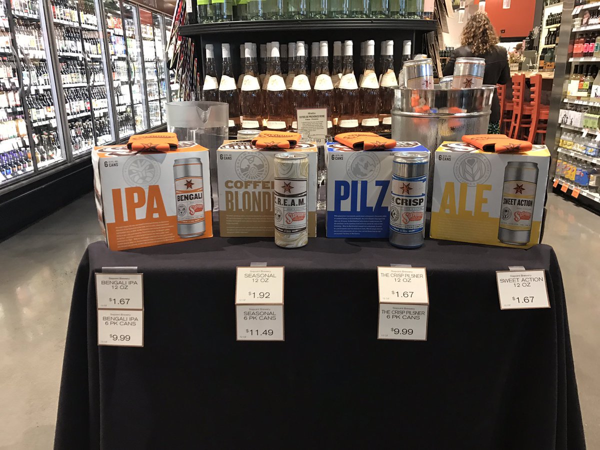 SixpointPDX's tweet photo. We got what you need @newseasons Slabtown! Free @sixpoint tasting until 7pm! 🍻 https://t.co/WjQHZSB2sI