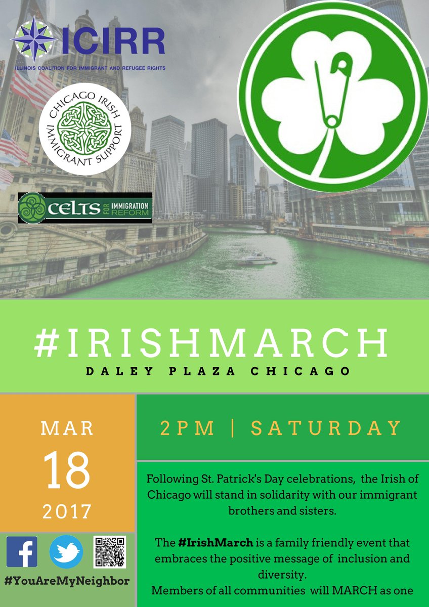 aaanmarkaz's tweet photo. don't forget tomorrow's #IrishMarch in #Chicago. @ajbara will be speakin for AAAN! https://t.co/pHg7sE5sJS #YouAreMyNeighbor #NoMuslimBanChi https://t.co/BowpKEcc7i