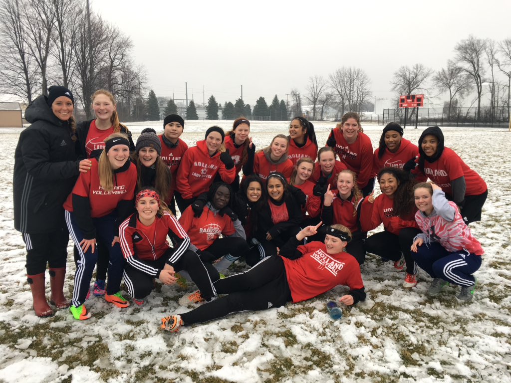 HollandHSSoccer's tweet photo. #PowerHHS Women's JV Soccer looks tough this year. https://t.co/oxVryvnRMw