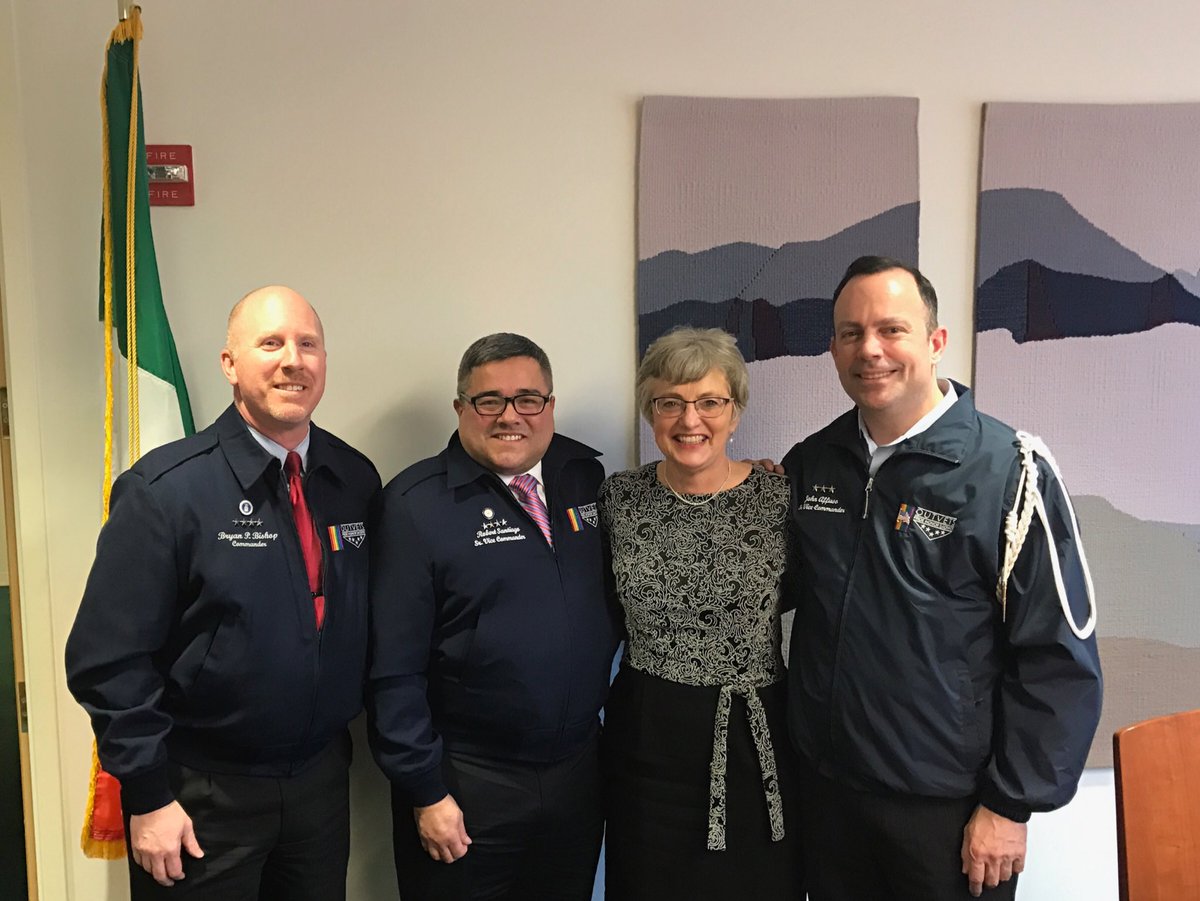 OUTVETS's tweet photo. OUTVETS Command Staff honored to meet with Irish minister Dr. Catherine Zappone @ the Irish Consulate. https://t.co/4vkQ8qAAPI