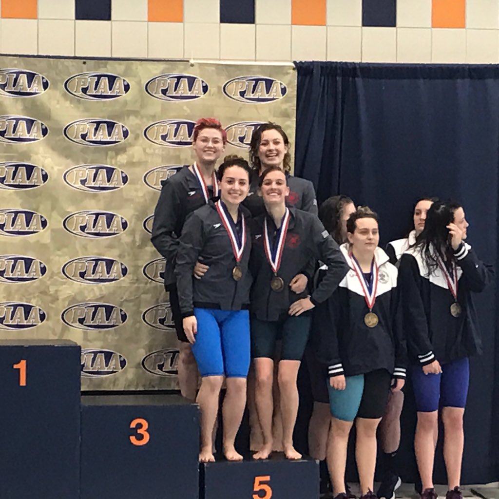 NGAswim's tweet photo. Girls MR tied for 17th, but our 400 relay put up a PR of 3:37.57 to place 5th🔥 https://t.co/66fhfcwaXY