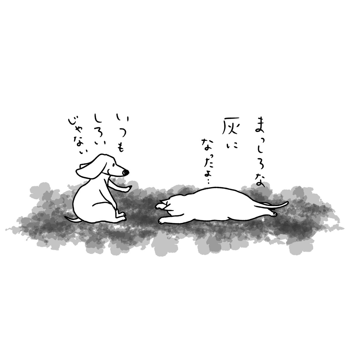 石川ともこ 疲れた一週間でした 晴れてますね よい連休を Illustration イラスト 猫 ねこ しろさん 犬 わんこ ペット 動物 3連休 天気 晴れ 春