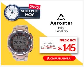 RelojesAerostar's tweet photo. #Oferta #exclusiva en @TiendasEstilos #soloxhoy #Aerostar #Militar a s/145, en lugar de s/295 https://t.co/NYhYo4FXHc https://t.co/LHfZRVTHw6