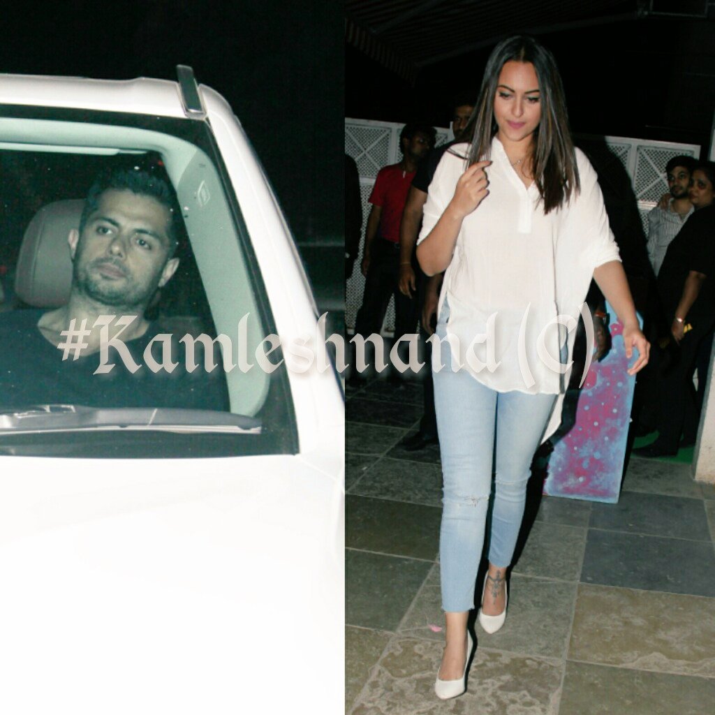 ArtistryBuzz's tweet photo. #sonakshisinha and #buntysachdev spotted at suburb last night #bollywoodactress @sonakshisinha https://t.co/gS5hKE9hmB