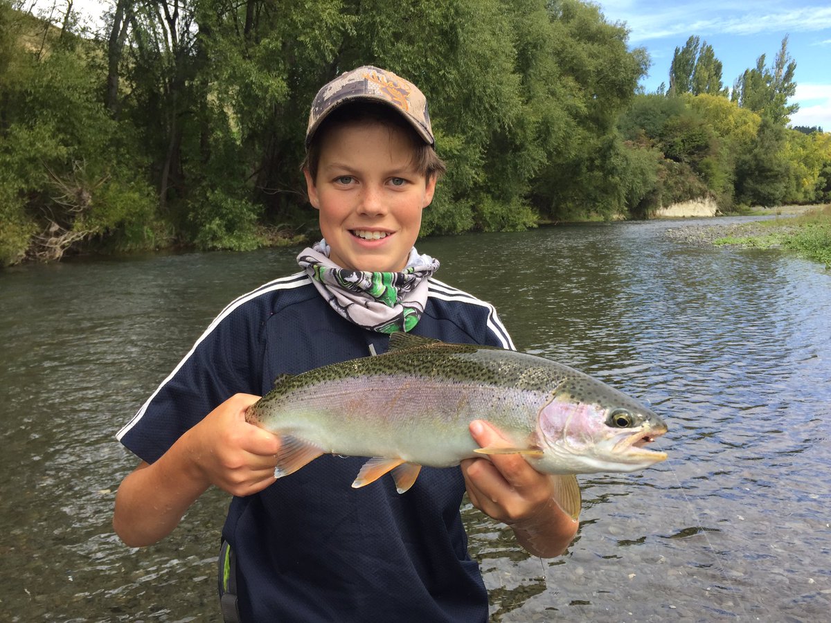 JasePearceNZ's tweet photo. Great walk up a couple of Hawkes Bay rivers today. Best fish of the day caught by Hugo https://t.co/zPCYVG52Wt