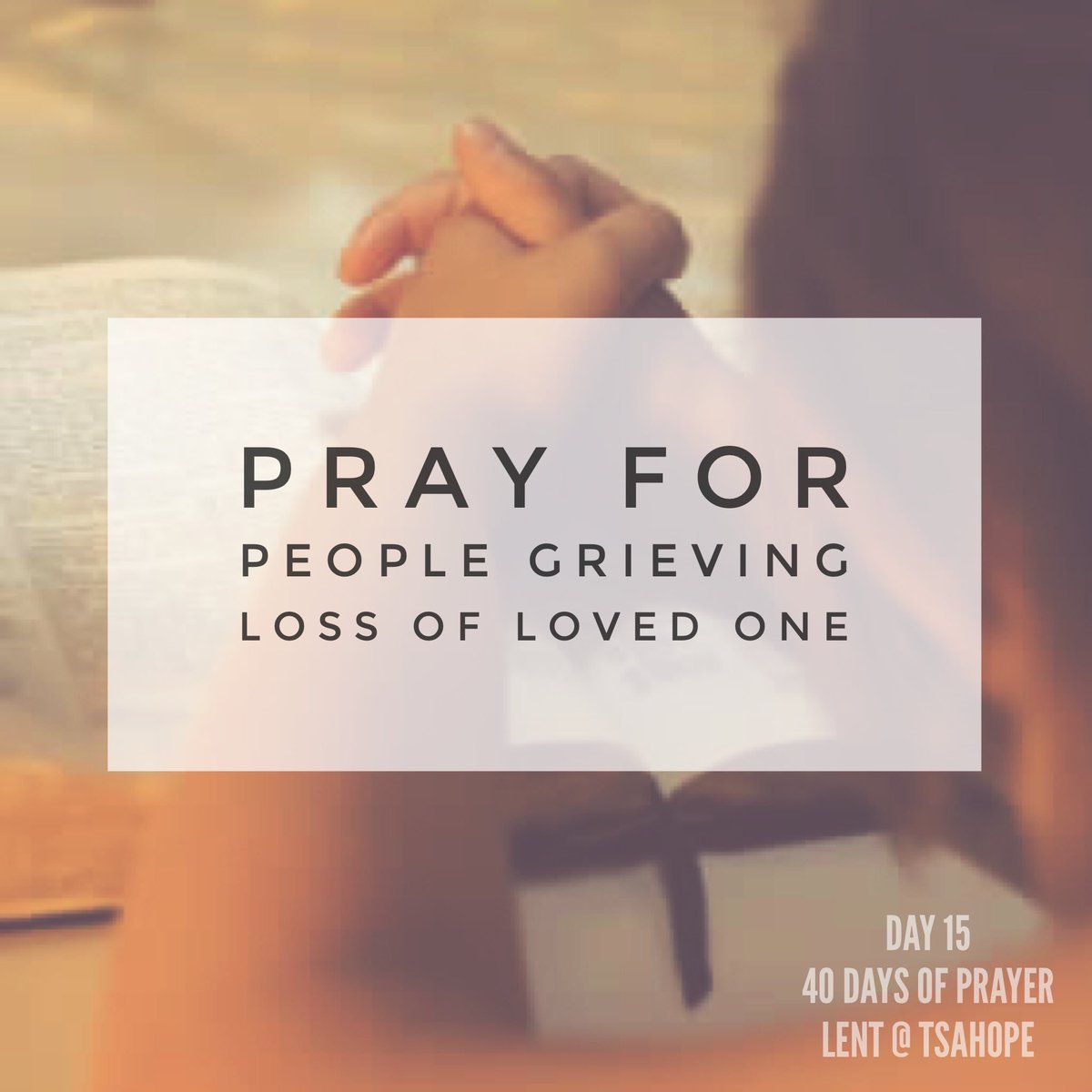 TSAHope's tweet photo. "Blessed are those who mourn, for they shall be comforted." (Matthew 5:4). #TSAHope40Days https://t.co/E81gVtTrHF