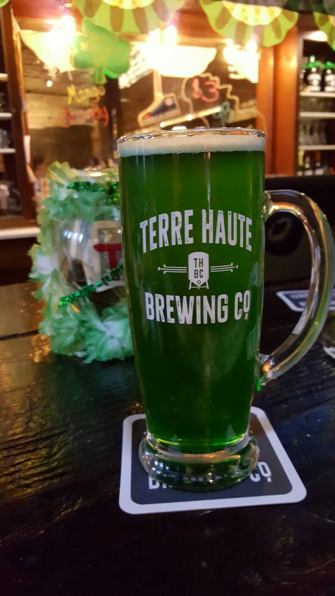 hosch_greg's tweet photo. Enjoyed a green-tinted Mango Blonde Ale at Terre Haute IN Brewing Co on St Paddy's @beertrekkie @cl7370 @PaulTheBeerGuy @wrayzors @cl7370 https://t.co/33cpSDmxMK