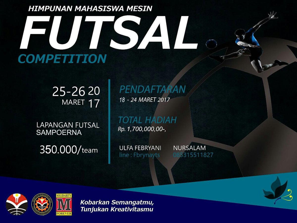 Untuk seluruh anggota HMM FPTK UPI ayo segera daftarkan tim andalan kalian. 

CP. Ulfa (line: fbrynayts)/Erika (083820601740)