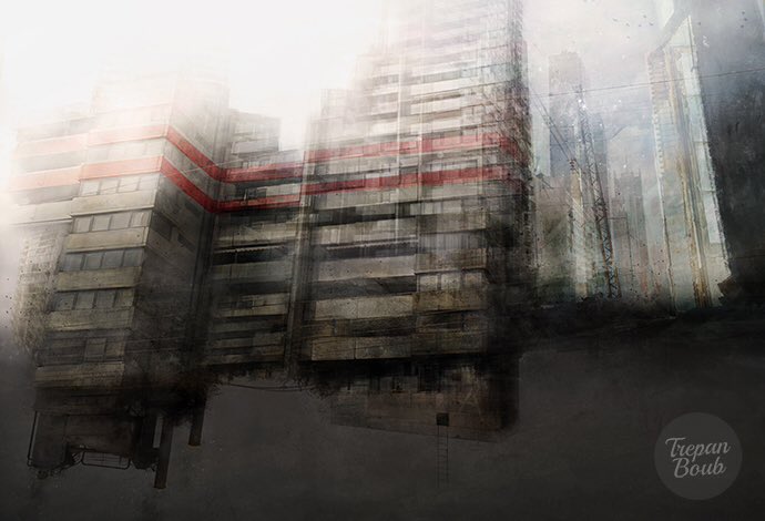 TrepanBouB's tweet photo. Dystopia, mattepainting 2017 #illustration #mattepainting #photoshop #digitalart #dystopie #conceptart #trepanboub #sf https://t.co/3IFBSBHgsp