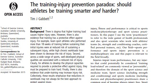 Nicol van Dyk (@nicolvandyk) on Twitter photo Don't miss the (on purpose) paradox in the title <a href="/BJSM_BMJ/">British Journal of Sports Medicine (BJSM)</a> #traininginjurypreventionparadox chronic workloads PROTECTS against injury! Don't miss the (on purpose) paradox in the title <a href="/BJSM_BMJ/">British Journal of Sports Medicine (BJSM)</a> #traininginjurypreventionparadox chronic workloads PROTECTS against injury!