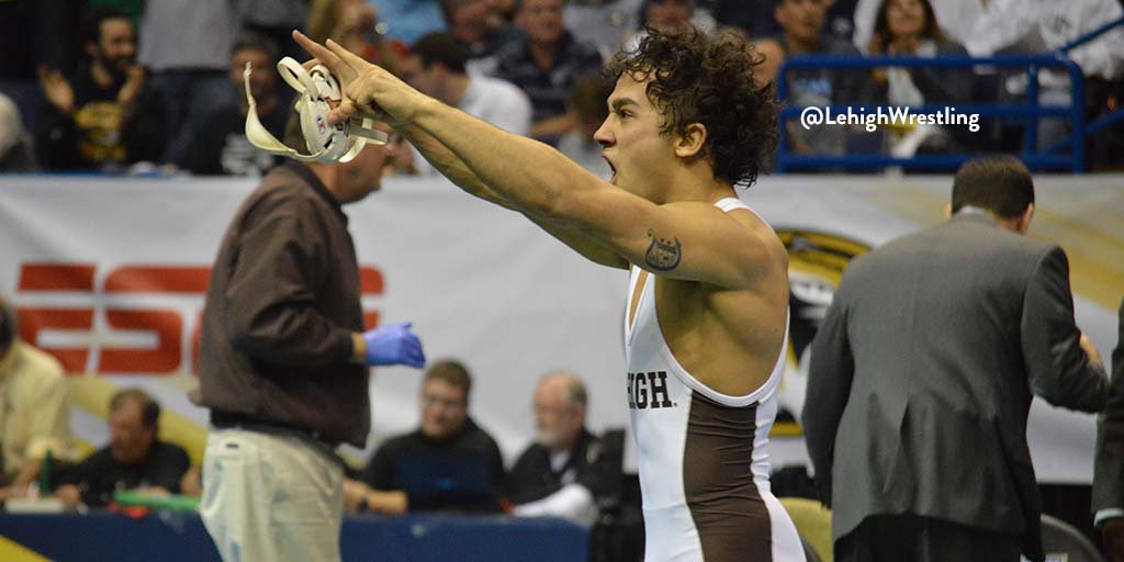 LehighSports's tweet photo. Overtime wins propel @LehighWrestling's Cruz to NCAA finals, Parker to All-America honors

Recap, video and photos:
https://t.co/Gd6CxpNhX3 https://t.co/xJqFHztW0t
