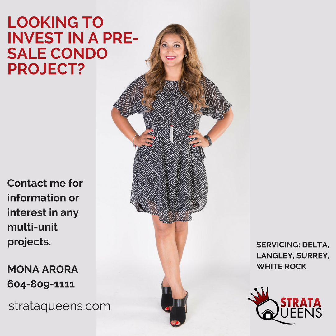 StrataQueens's tweet photo. Looking to #invest in a #presale #condo #project? Contact me today! #StrataQueens #realtor #condoliving #surrey #delta #whiterock #ladner https://t.co/RIZnkl7xyp