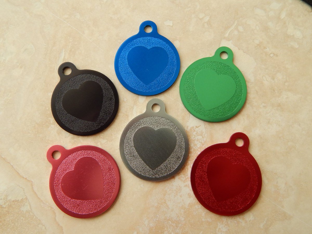 SPCustomAlum's tweet photo. Laser Engraved Round Heart Dog or Cat Pet ID Tag - Personalized Aluminum Pe… https://t.co/xR53tTprHh #Etsy #HeartTag https://t.co/VK8NmXoXkw