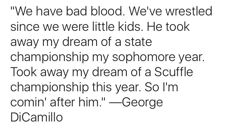 WrestlingQuoter's tweet image. "We have bad blood." —George DiCamillo #FREEDICAM