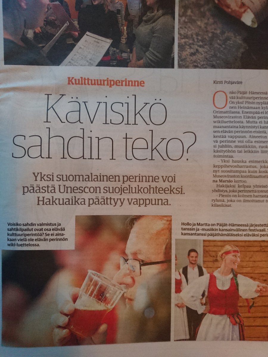 Kävisikö sahdin teko kansallisen elävän perinnön wikiluetteloon ja Unescon listalle, kysyy aamun <a href="/ESSonline/">ESS</a> Se kuuluu sinne! <a href="/Museovirasto/">Museovirasto</a>