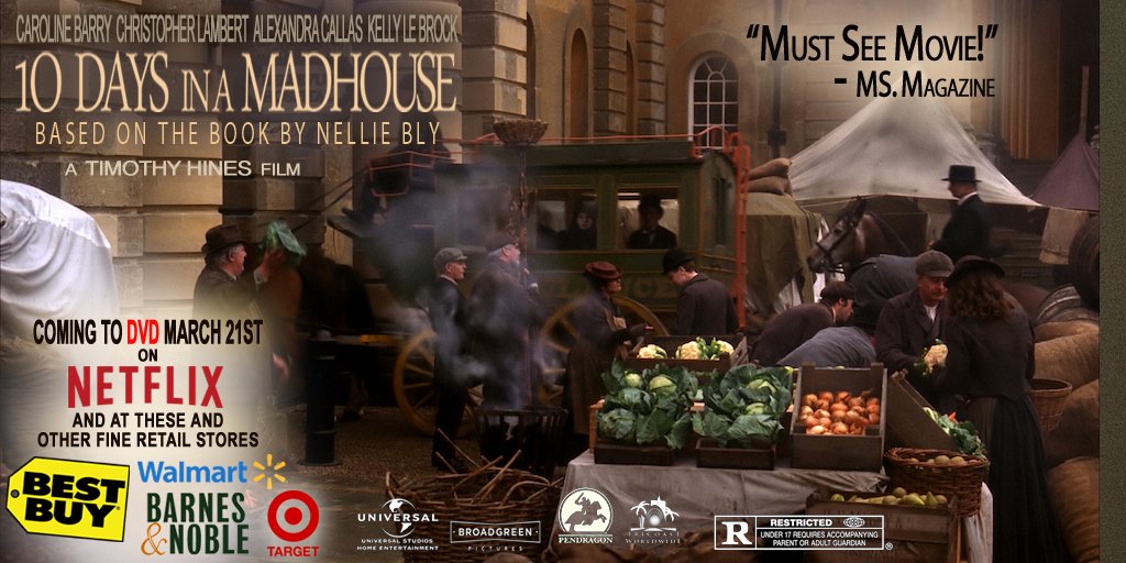 realsashakerbel's tweet photo. Finally! @10DaysNMadhouse on #DVD ! March 21st @Walmart @BestBuy #barnesandnoble and @Target ! You can #preorder now! #NellieBly #truestory https://t.co/WbukSUpgx8