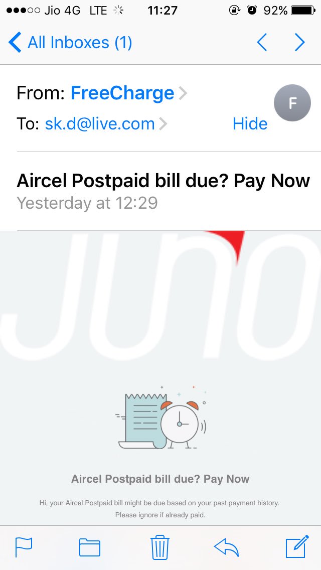 <a href="/FreeChargeCares/">FreechargeCares</a> JUNO or just a design,in emails nowadays from fc have this logo in white,what it means ? Puzzling me for weeks !