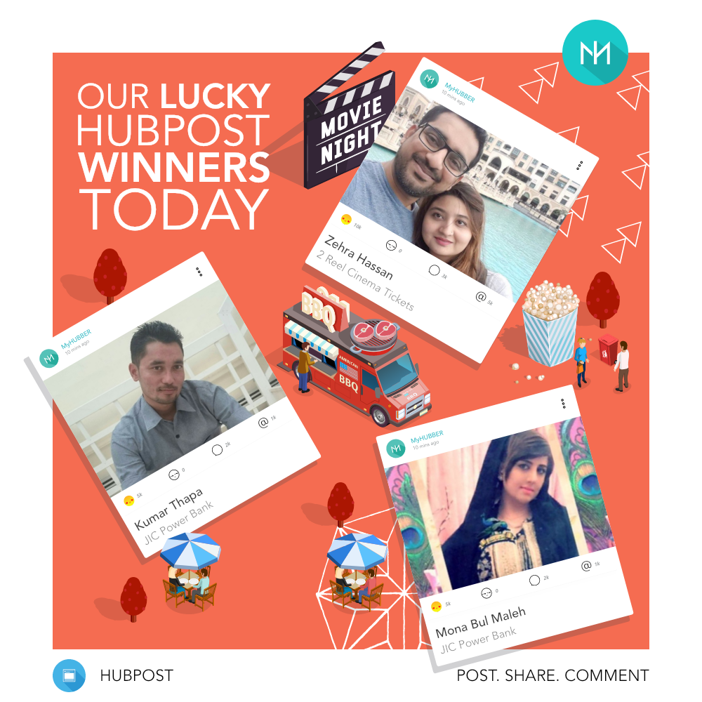 myhubber's tweet photo. Our lucky winners for the day! Download MyHUBBER on https://t.co/BcvyPdOc8s and post your favorite pictures on HUBPost. https://t.co/ZgAiW1nzbl