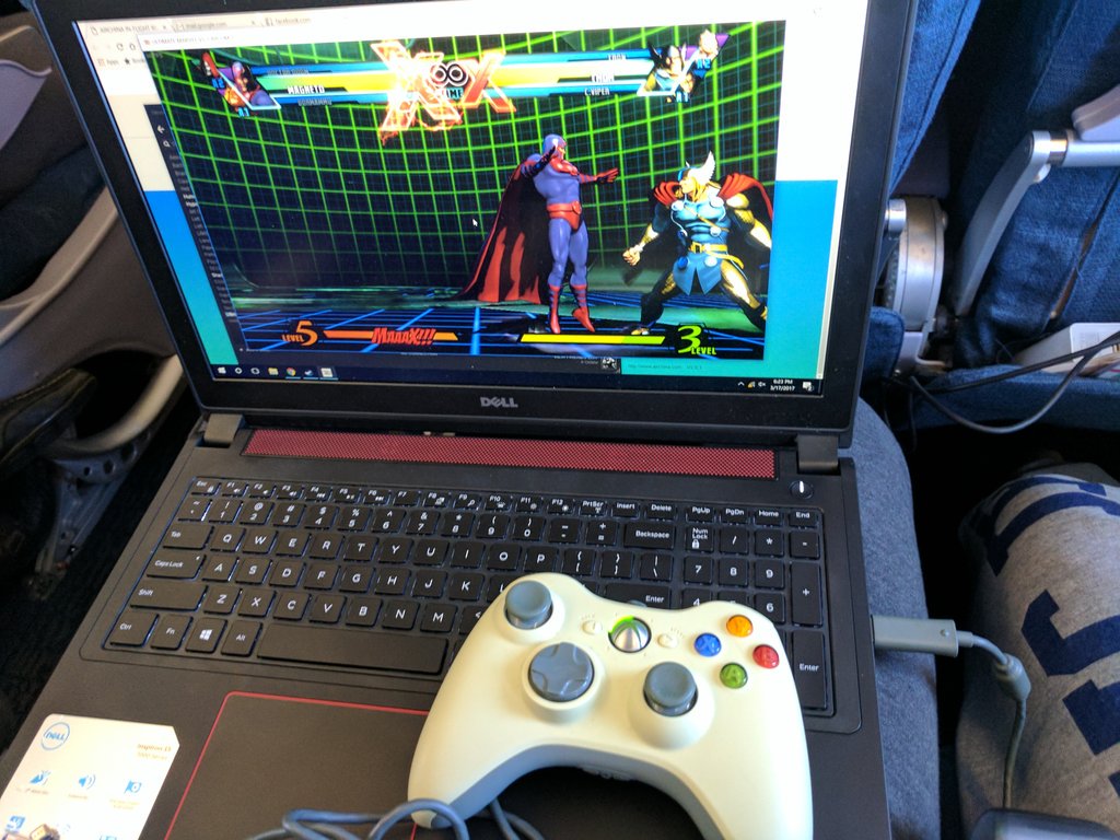 wentinel's tweet photo. @AZAngelic I played Marvel on a plane today #Marvel2017 https://t.co/e8SxtGAPoj