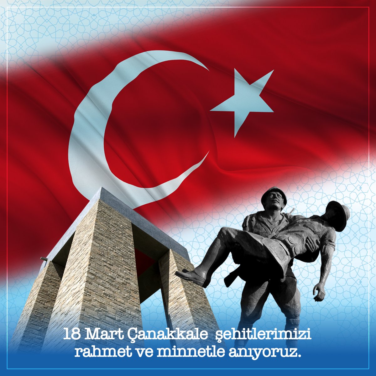 "Çanakkale Geçilmez" diyerek canını siper eden tüm kahraman şehitlerimizi rahmet ve minnetle anıyoruz... #18Mart
