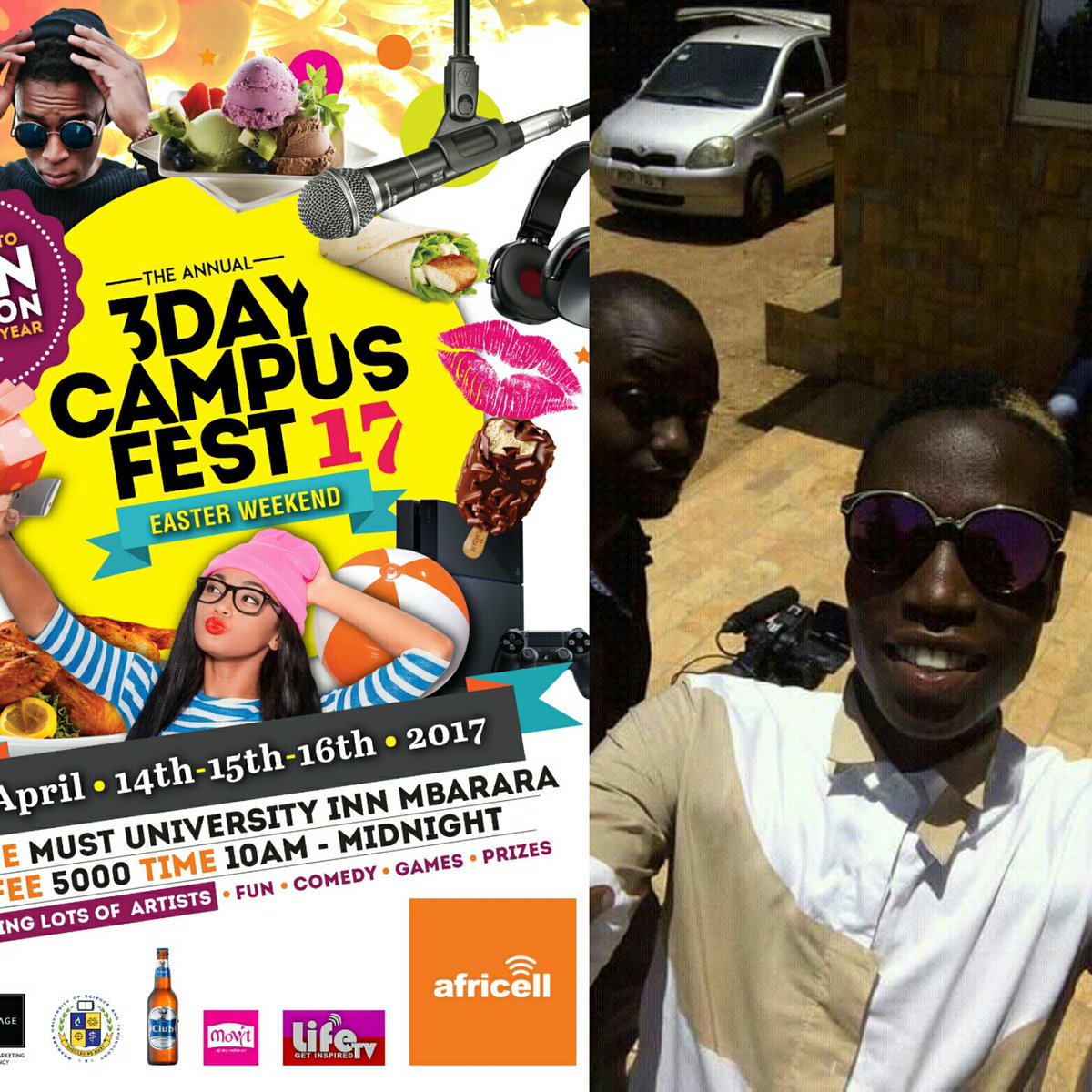 3DayCampusFest's tweet photo. @3DayCampusFest Get updates on Nyumira Amadda LifeTV 5-6pm Mon-Wed With #McKiye #robbyk &amp; AlurDj. @lifetvuganda @africellUG @MovitProductsUg https://t.co/5sH1zhIis1