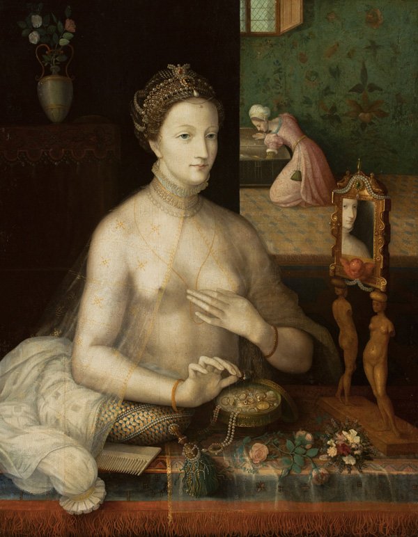 Desailaur's tweet photo. Woman at Her Toilette - School of Fontainebleau 
#art #painting #twitart https://t.co/iSYbUB1KQP