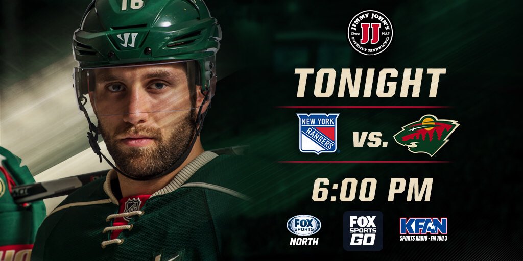 mnwild's tweet photo. #mnwild returns home to host the #nyrangers at 6.
πΊ @fsnorth, @NHLNetwork | π» @KFAN1003 | π₯ #FOXSportsGO |π±#NYRvsMIN, #FreakyFastGameDay https://t.co/s5FNUgNRKx