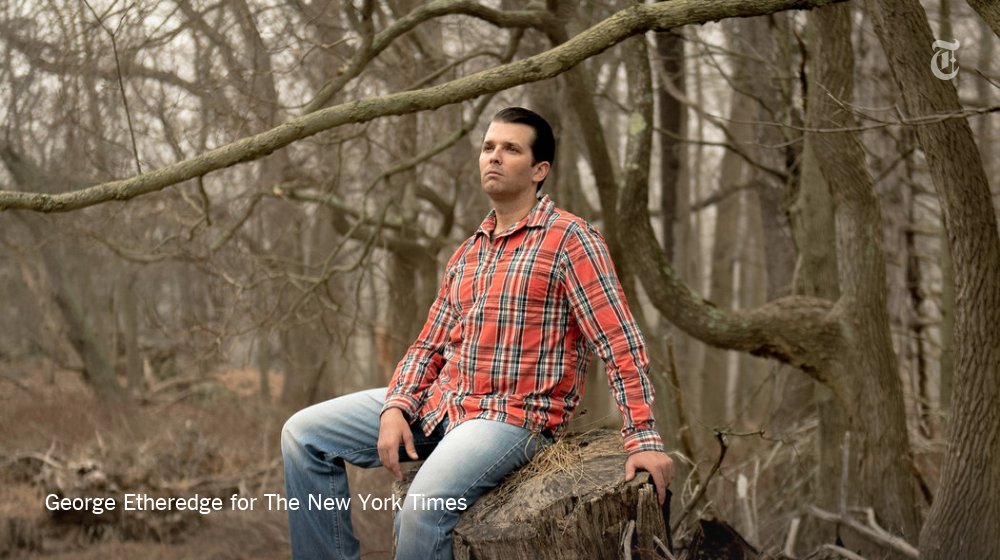 NYTStyles's tweet image. The most "chill" Trump — Donald Jr. — on hunting, Twitter and that arrest in New Orleans. nyti.ms/2mY3u8Z