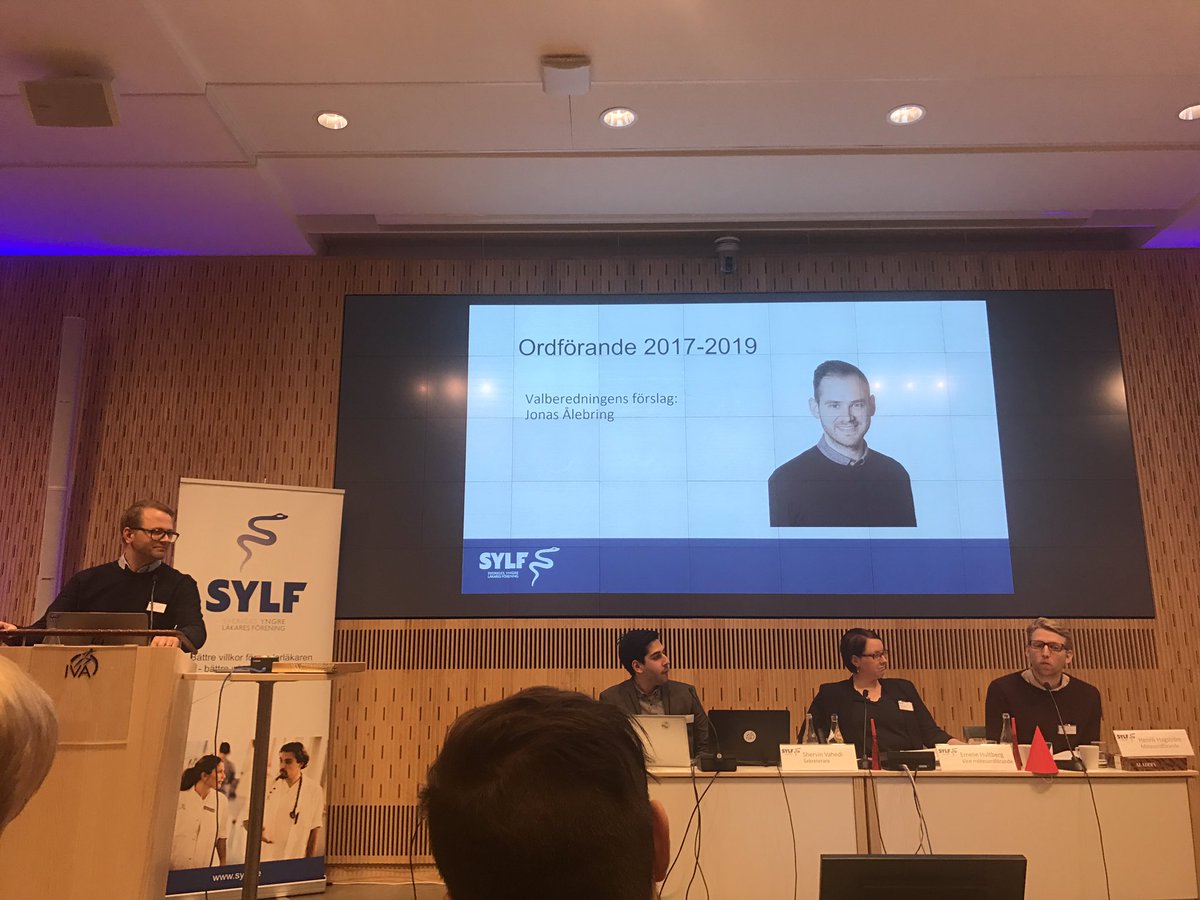 Grattis <a href="/JonasAlebring/">Jonas Ålebring</a> - ny ordförande för SYLF! #sylffum17 #svmed #svpol #vardpol <a href="/lakarforbundet/">Läkarförbundet</a> <a href="/dagensmedicin/">Dagens Medicin</a> <a href="/lakartidn/">Läkartidningen</a>