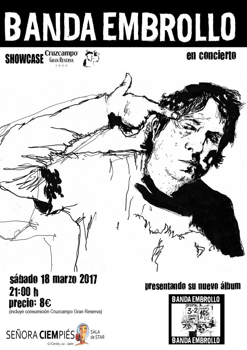sra100pies's tweet photo. ¡Vente al último concierto en Señora Ciempiés!. BANDA EMBROLLO en acústico. Hoy sábado a las 21:00. Aún quedan algunas entradas https://t.co/Hw7Y0ERHD8