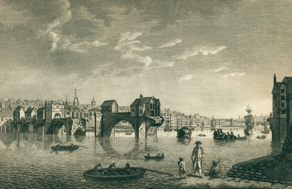 TWArchives's tweet photo. Beautiful engraving of the old Tyne Bridge, damaged by floods in November 1771 #Newcastle #Gateshead #18thCentury #art https://t.co/lbYsWWFRLt