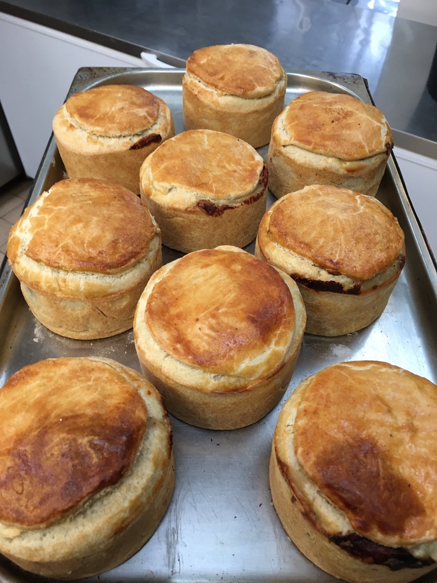 fields_the_name's tweet photo. Wedding reception today and we have hand made steak pies. My sous chef was delighted to knead 10kilo of shortcrust pastry. @PierPointTqy https://t.co/baB7K9MGNZ