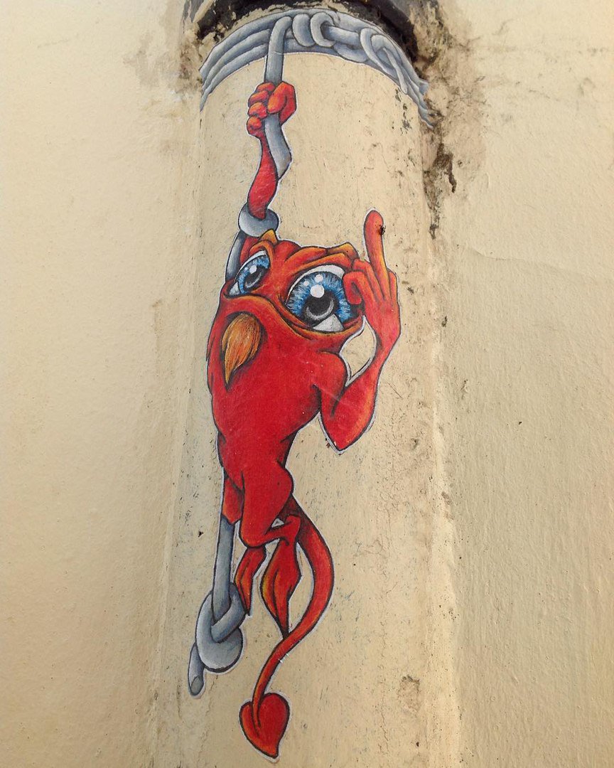 J__Alcovich's tweet photo. cap_phiJusqu'au bout du #doigt ... #hey #littlespider #fuck #urbanartist #urbanart #urbanpoetry #coloryourcity #kawaii #kawaiiart #streetart https://t.co/PaCFIapYAN
