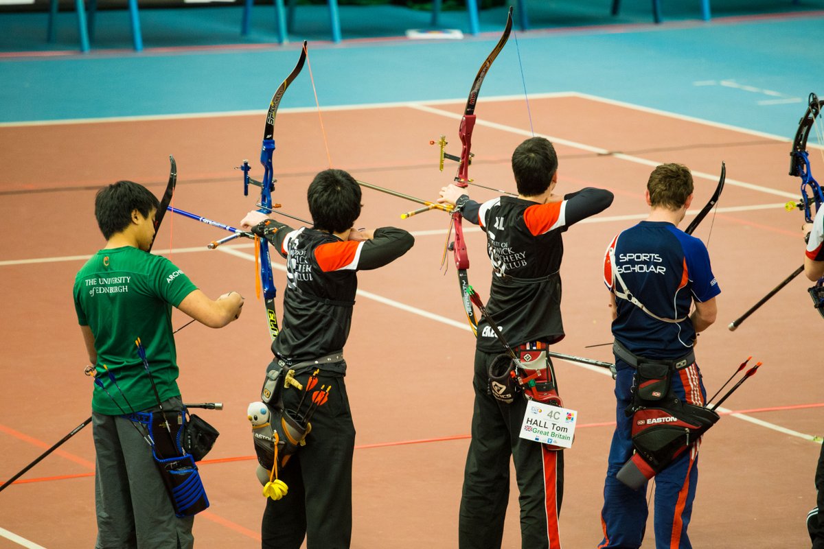 uwacfeed's tweet photo. And we are underway with sighters! Pictured are @TomHallArchery and Sherman Ip from #TeamWarwick. #BUCS2017 @warwicksport https://t.co/l2OUXV9EPq