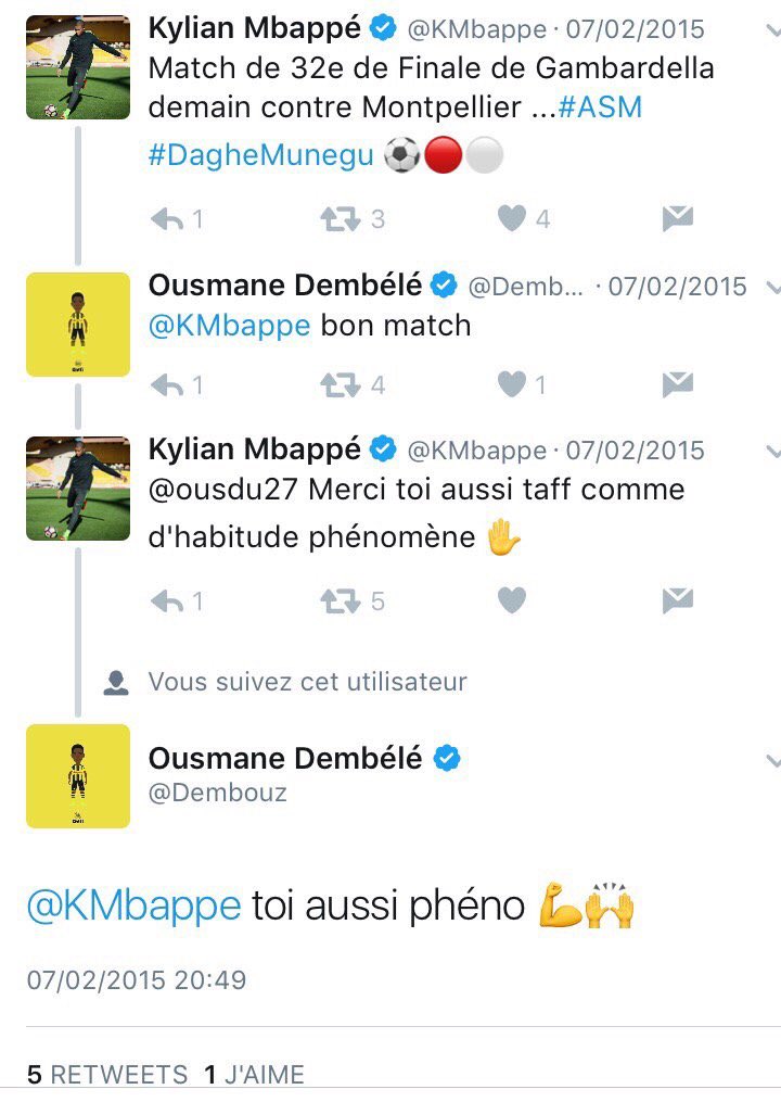 clappingmedia's tweet photo. Les échanges de Kylian Mbappe et Ousmane Dembélé en 2015 ⚡️🇫🇷 https://t.co/ifzAtJPU0K