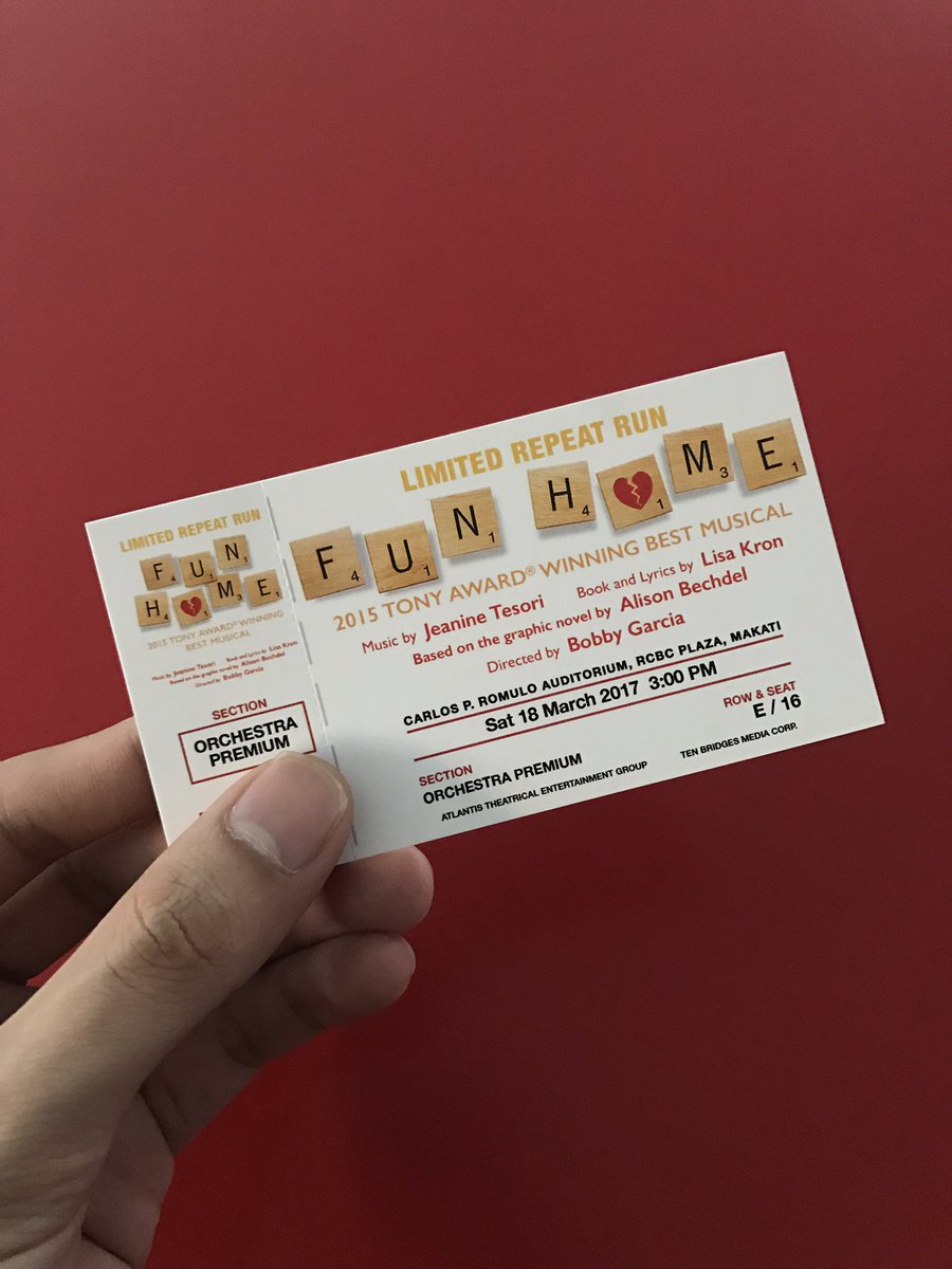 theGEgener's tweet photo. Superb storytelling!! ππ»π Plus Lea Salonga's legendary vocals and Cris Villonco's heartfelt performance!!! β€οΈ #FunHomeMNL https://t.co/VgswxloPFO